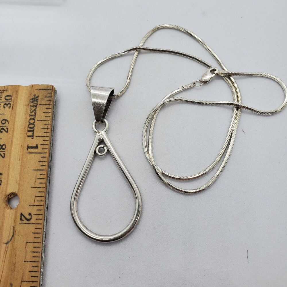 Sterling Silver 18" Necklace with Pendant Snake Chain 925